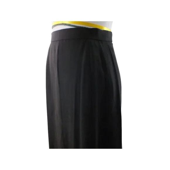 90's Patricia Rhodes Couture Black Rayon Crepe Trumpet Maxi Skirt Lined 4 - Picture 6 of 11
